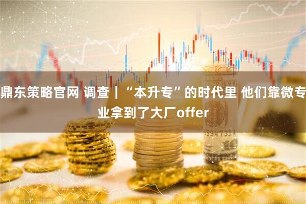 鼎东策略官网 调查｜“本升专”的时代里 他们靠微专业拿到了大厂offer